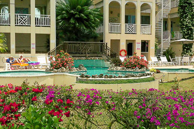 The pool and gardens at Black Rock Dreams