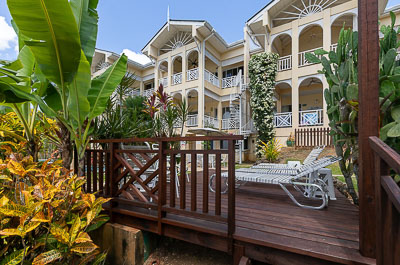 The frontage of Black Rock Dreams from the gardens